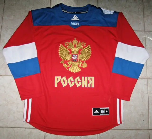 Team RUSSIA Off. Lic. WORLD CUP OF HOCKEY Adidas Jersey, Size Men's M