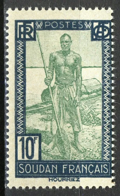 French Soudan 1931, 10Fr Niger boatman MNH, Yv 87