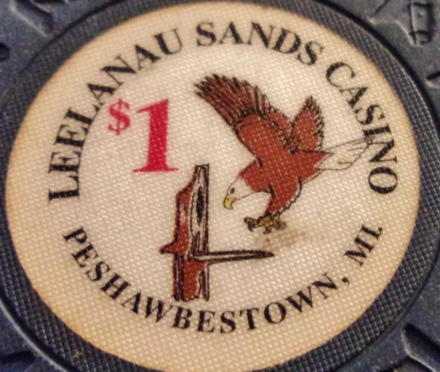 Casino Chip from the Leelanau Sands Casino Peshawbestown Michigan - $1 Value 2