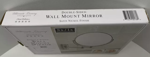 Bed bath and beyond￼ Wall Mount Mirror Satin￼ Nickel Extends 13.5 “ Rotate 360* 2