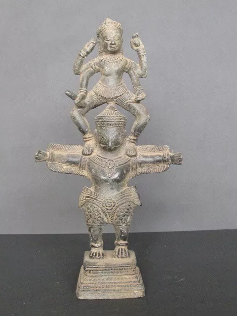 Statuette Khmer Vishnu Garuda en Bronze, Cambodge