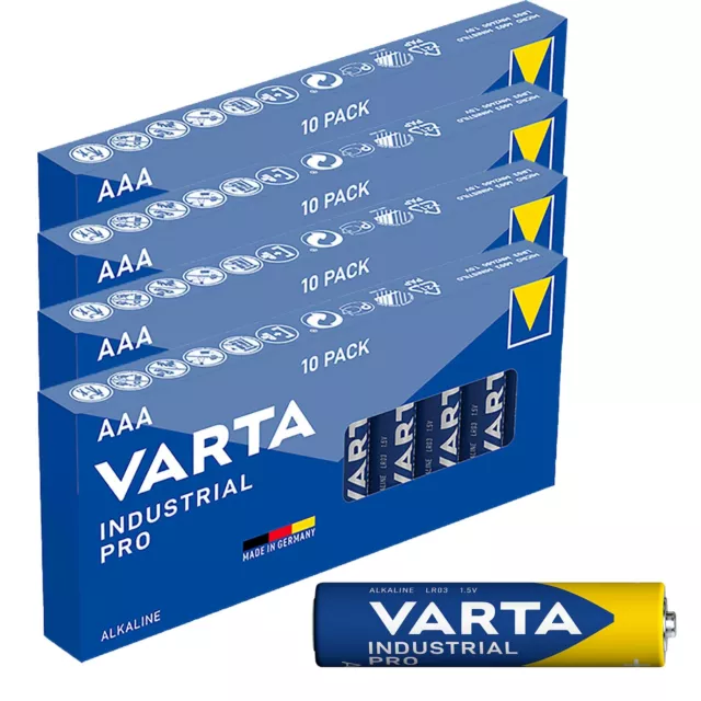 80 x Varta Batterien 40x AA LR6 Mignon+40x LR3 AAA Micro Alkaline Industrial PRO 2