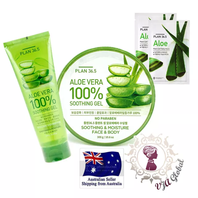 Aloe Vera Gel 100% Soothing & Moisture 260, 300 ml After Sun Skin Care Face Mask