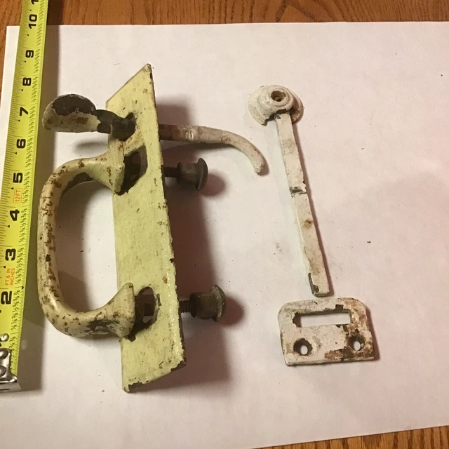 Antique Old Thumb Latch Barn Door  7 1/2” Handle Vintage Rustic Iron Hardware 2