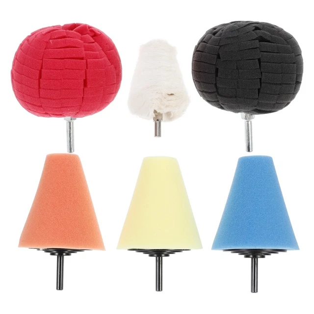 6 PCS/Set Man Wheel Hub Cleaning Buffer Pad Drill Buffing Pads Kit