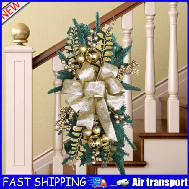 Christmas Swag Wreath Novelty Glowing Stair Garland Xmas Party Decoration (B) AU