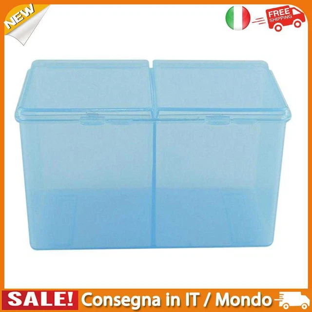 IT Cleaning Cotton Storage Box Swab Pad Nail Art Compartments Container (Blue)