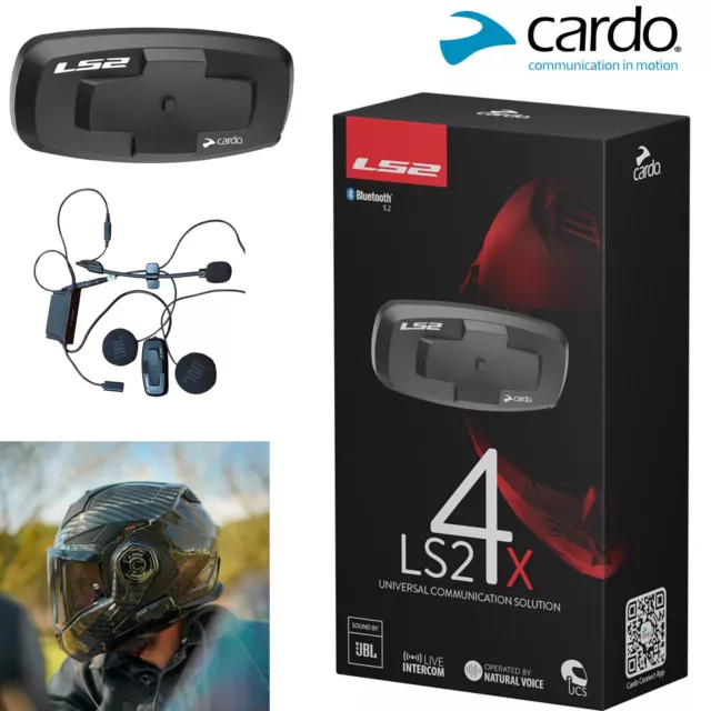 Ls2 Intercom 4X Bluetooth Headset By Cardo Communication System For Ls2 Helmet