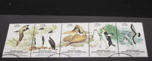 1983 Aat Antarctica Regional Wildlife Stamp Strip - Fine Used
