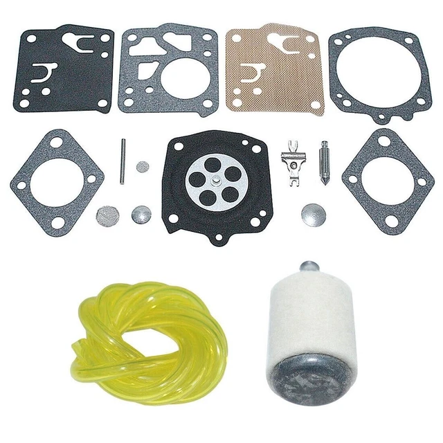 TOOAD Carburateur Carb Rebuild Kit Trimmer Kit De Réparation De Carburateur Carb Joint Primer Bulb Set Pour Stihl Hs45 Fs38 Fs55 Tondeuse Gazon