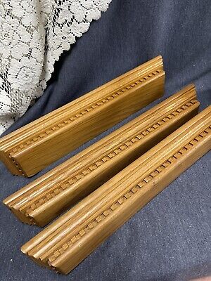 Set Of Three - 16” Long, Cornice Crown Moulding Floating Wood wall Shelves Oak