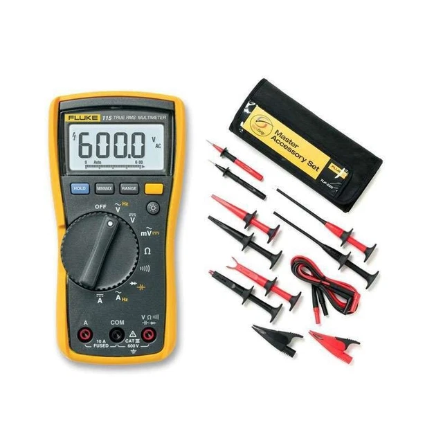 Fluke 115 Multimeter & Fluke TLK225 SureGrip Accessory Kit