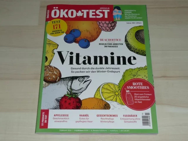 ÖKO TEST Vitamine - Februar 2/2022 Ratgeber Ökotest Heft Warentest NEU !!!