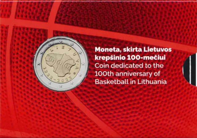 Litauen 2 Euro 2022 Basketball Coincard