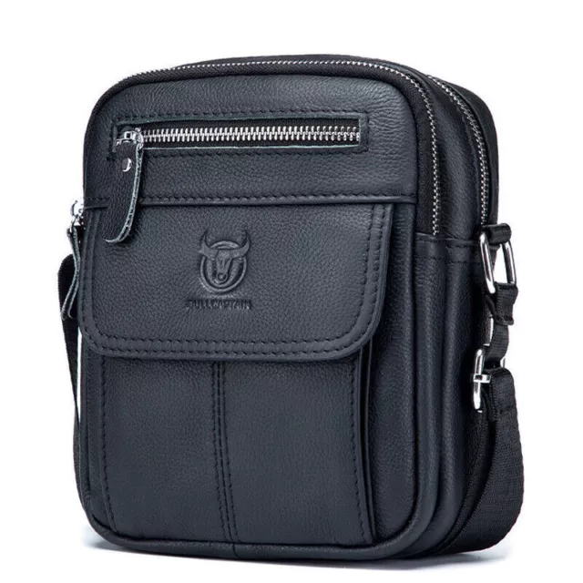 Genuine Leather Men's Sling Shoulder Messenger Bag Business Small Crossbody Bags