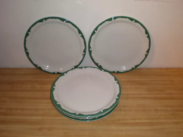 Set of 6 Vintage Shenango China Everglades Restaurant Ware Green Dinner Plates