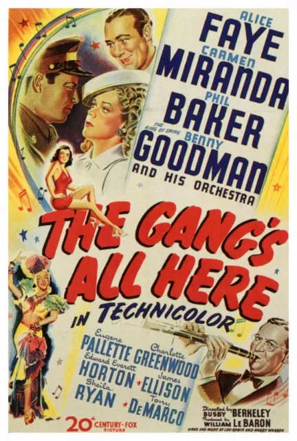 THE GANG'S ALL HERE Movie POSTER 27x40 Alice Faye Carmen Miranda Phil Baker