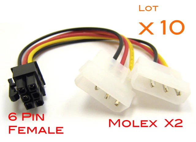 Lot De 20 Câbles Adaptateurs SATA Vers Molex - Alimentation PC, Neuf