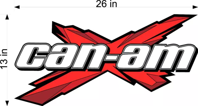 CAN-AM X Logo / RED / 26" Vinyl Vehicle ATV Utility Graphic Sticker Decal
