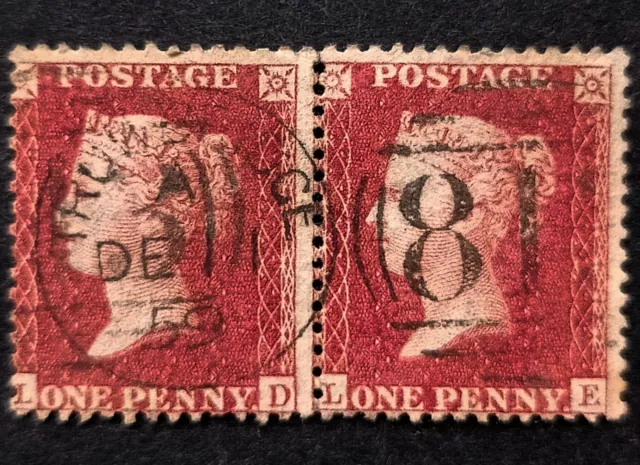 GB Queen Victoria Penny Red Pair SG.41 Used Cds Trowbridge Top Quality VF