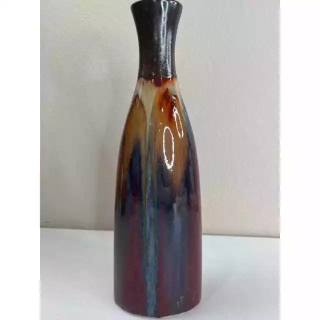 Bottle Vase Large Drip Glaze Modern Maximalist Beautiful