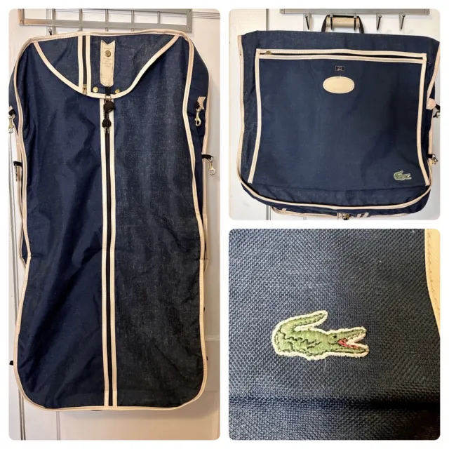 VTG 60's 70's LARK IZOD LACOSTE Blue Folding Suit Dress Garment Carry On Bag MCM