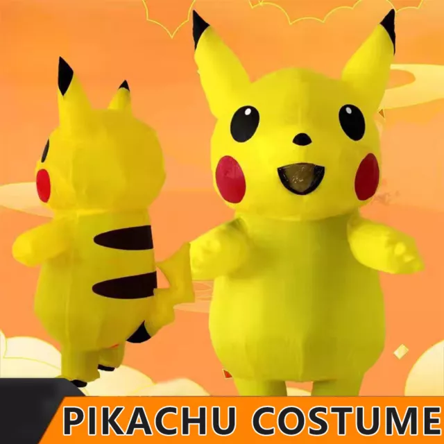 Men Pikachu Inflatable Costume Child Pokemon Kids Mascot Anime Christmas Party