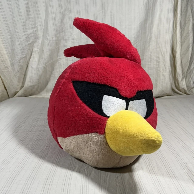 RARE HTF 2012 JUMBO Angry Birds Red Space Plush Large Black Pointy