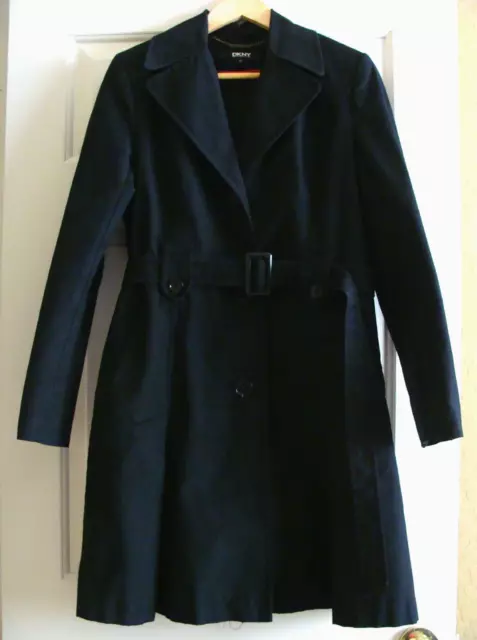 Women's Black DKNY Trench Coat - Size S