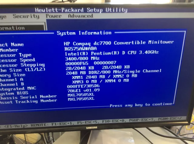 HP DC7700 Desktop Motherboard 404673-001 404225-000 404224-001 w/cpu 2