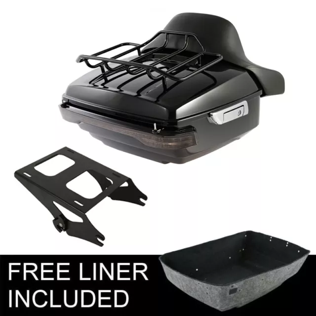 King Trunk Backrest Rack Tail Light Fit For Harley Tour Pak Road King 2014-23 19