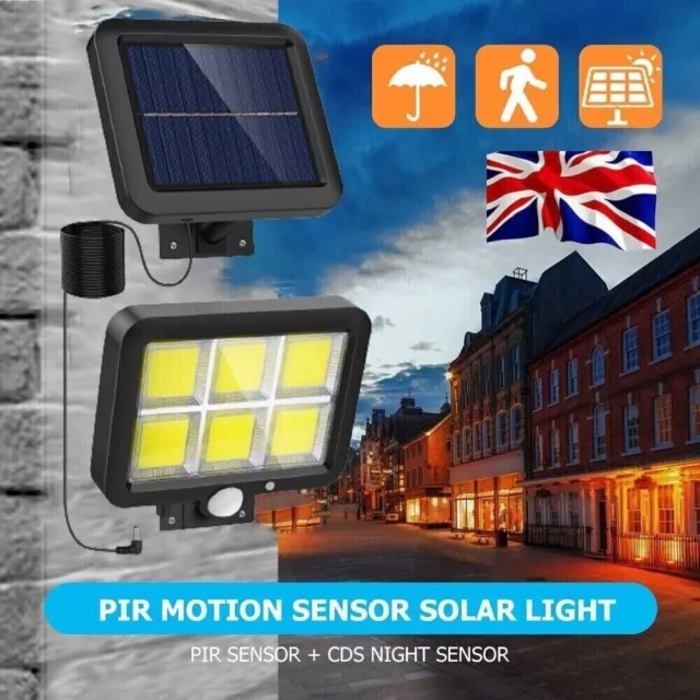 Solar Powered LED PIR Motion Sensor Wall Flood Light Security Outdoor Garden