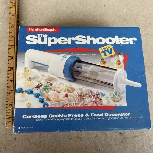 Vintage Hamilton Beach The Super Shooter sin Cables Cookie Prensa & Comida