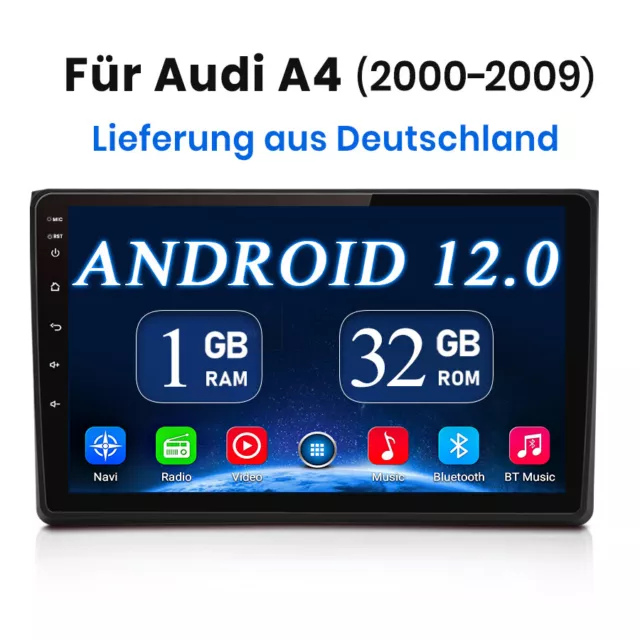 Für Audi A4 8E 8H B6 B7 2000-2009 9" Android 12 Autoradio GPS Navi WIFI USB DAB+