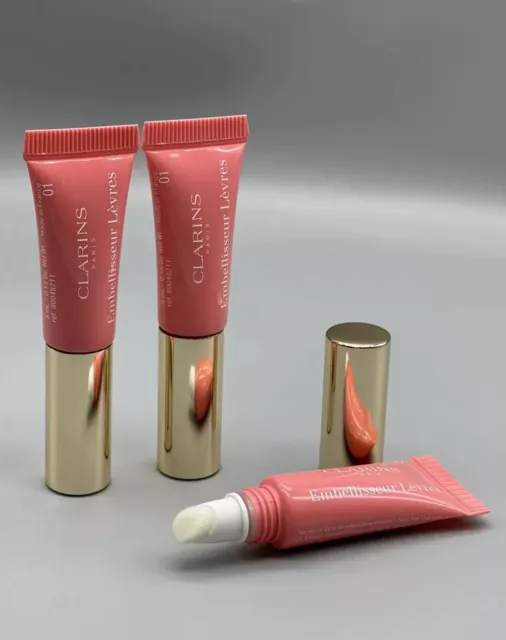 Clarins Natural Lip Perfector, 01 Rose Shimmer x 3