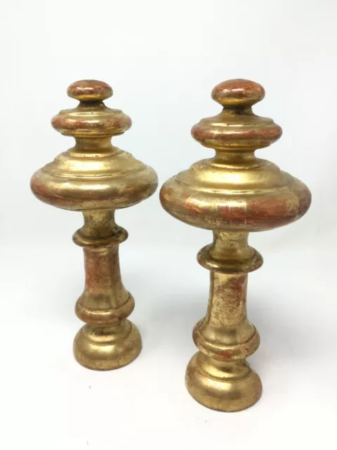 Paire De Balustre Bois Doré XIX EME Pair Of Golden Wood Baluster 19 th lot1