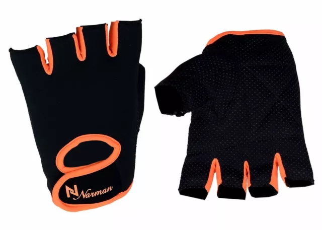 Gants d'haltérophilie pour femmes néoprène entraînement gymnase fitness noir/orange