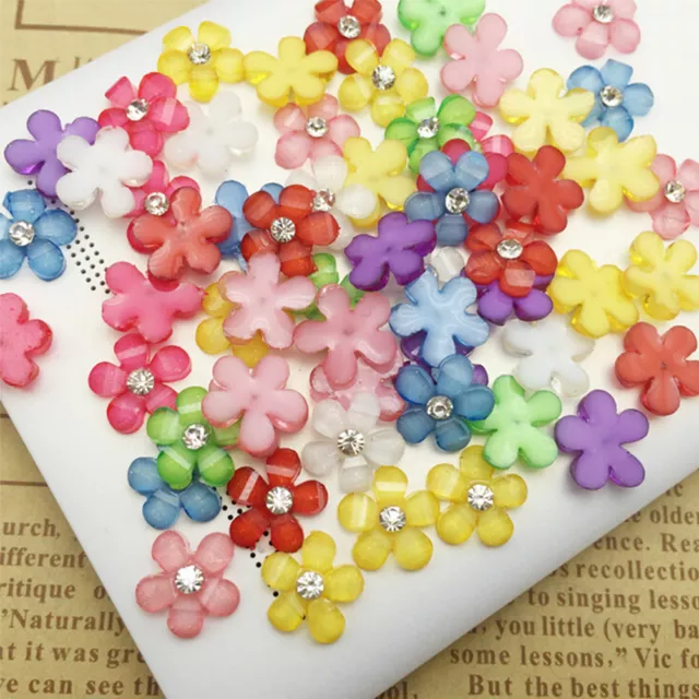 NEW DIY 20pcs 10mm resin flowers flatback Scrapbooking for phone/wedding Crafts&