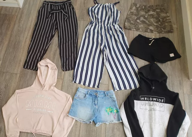 GIRLS CLOTHES BUNDLE - Age 9-10 - Hoodies / Skirt / Trousers / Shorts H&M NEXT