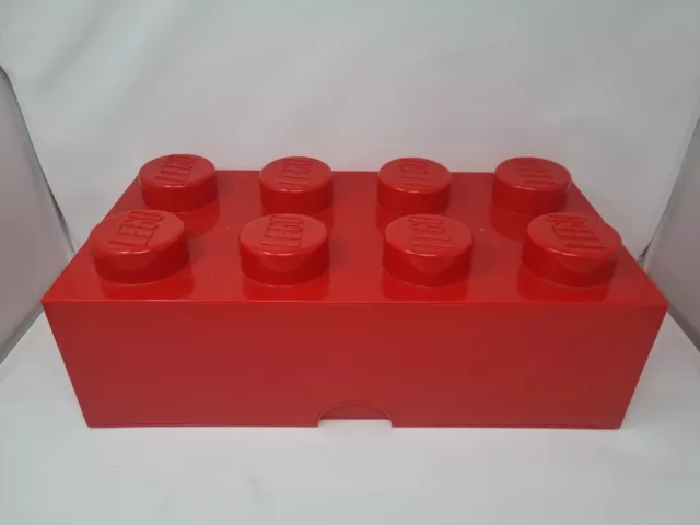 RED 8 STUDDED LARGE LEGO BRICK STACKING STORAGE BOX  50 x 25 x 15cms