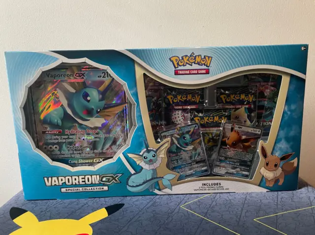 Pokemon TCG Vaporeon GX Special Collection Box New Factory Sealed