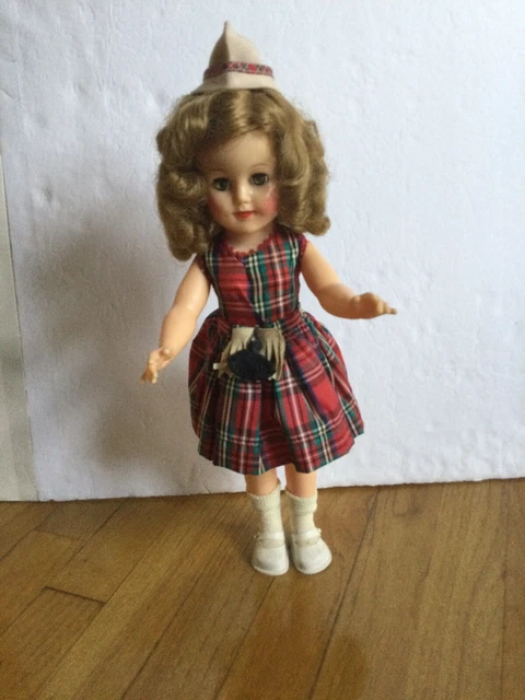Vintage Ideal Shirley Temple 15” Doll Wee Willie Winkie Tagged Dress W/Pin 1950s 4