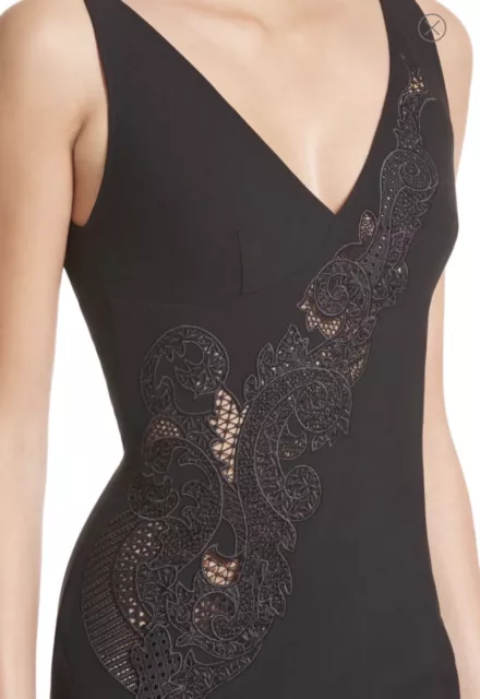 Versace Collection Lace Inset Sheath Dress - vneck, side slit. Never worn size 8