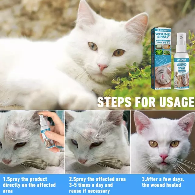 Pet Wound Spray Promote Healing Itch Relief Hot Spot For Dogs Cats H0L0