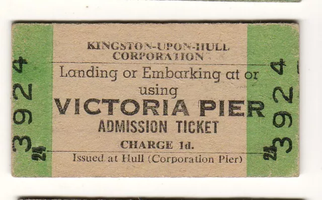 Eisenbahnticket Kingston upon Hull Corp., Victoria Pier 1973