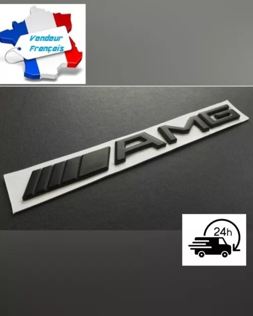 Sticker Bagde Mercedes AMG Noir 3D Emblème Logo Coffre Dim. 20 x 2CM