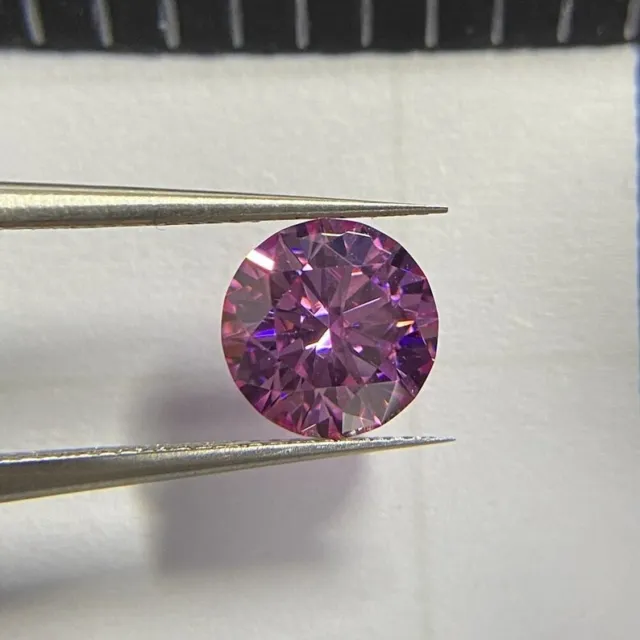 2 ct CERTIFIED 100% Natural Diamond Round Purple Color Cut D Grade VVS1 +1 Free