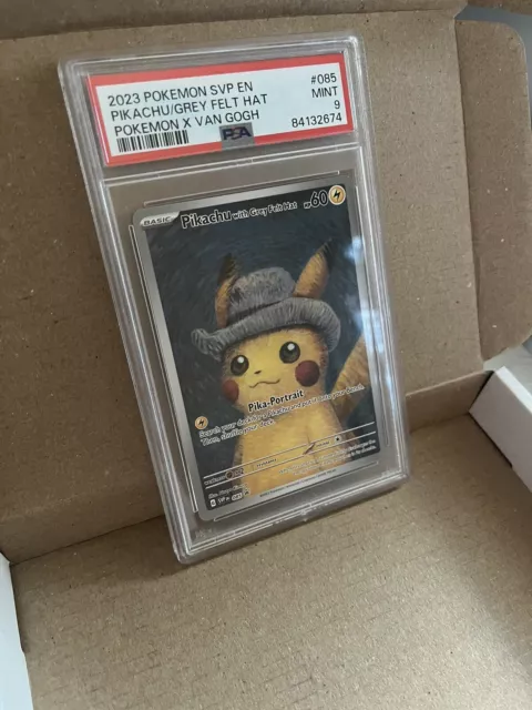 Pikachu With Grey Felt Hat SVP 085 - Pokemon Van Gogh Promo Card - PSA 9 MINT