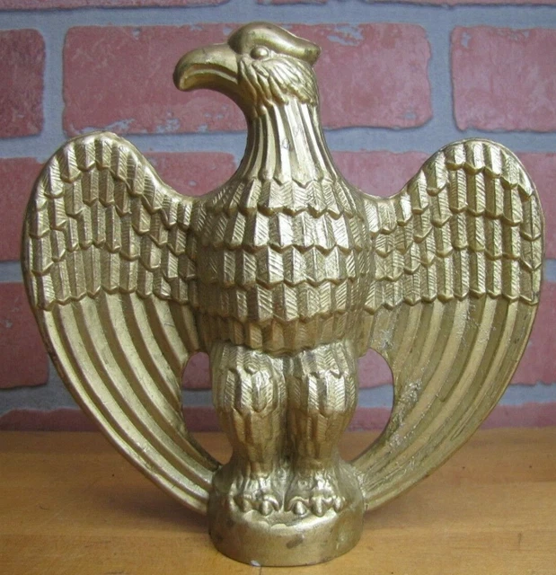 ART DECO EAGLE Topper Bevel Feather Cast Metal Gold Ornate Hardware ...