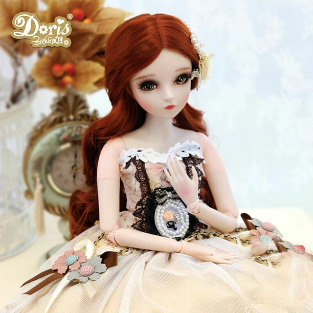 XMAS GIFT 1/3 BJD Doll Ball Jointed Girl Eyes Face Makeup Wig Clothes Full Set